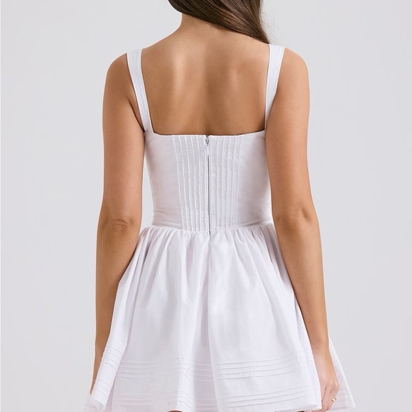 House of CB Natassia White Cotton Mini Dress Medium - Picture 7 of 12